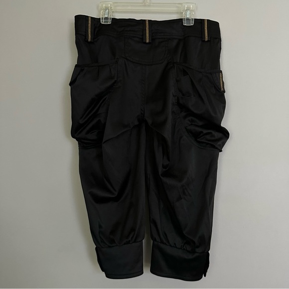 Joyce Leslie Black Cargo Jogger Capris with Gold Accents - Picture 6 of 9
